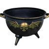 CHAUDRON SORCIÈRE CHAUVE-SOURIS 80X65X47CM NOIR