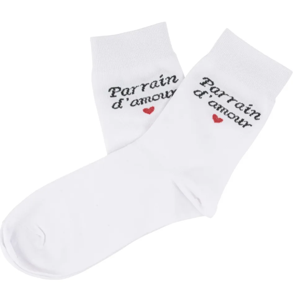 CHAUSSETTES COTON BLANC PARAIN AMOUR CUR HOMME