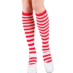 CHAUSSETTES MONTANTES RAYÉES ROUGE BLANC ADULTE