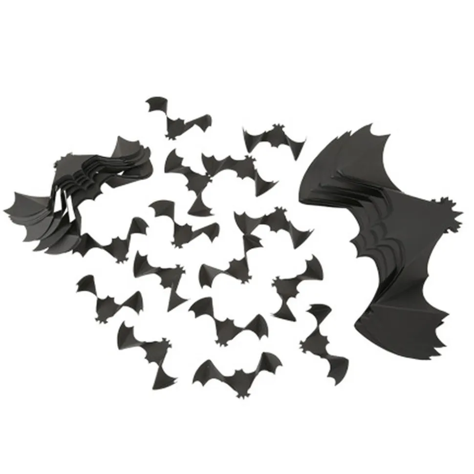 35 CHAUVES-SOURIS 3D ADHÉSIVES 12-20-30CM NOIR
