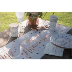 CHEMIN DE TABLE ANNIVERSAIRE 28CMX3M ROSE GOLD