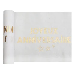 CHEMIN DE TABLE ANNIVERSAIRE STAR 28CMX3M OR