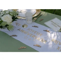 CHEMIN DE TABLE ANNIVERSAIRE STAR 28CMX3M OR