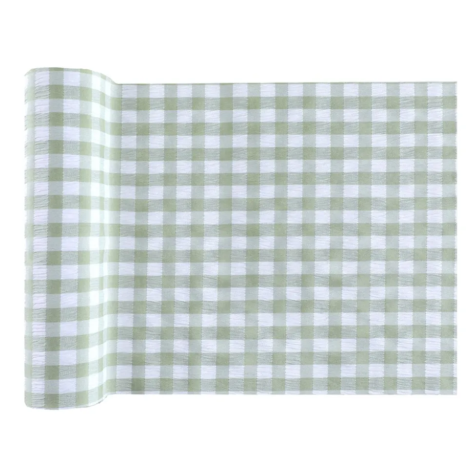 CHEMIN DE TABLE BAPTÊME GARÇON 26CMX3M VERT