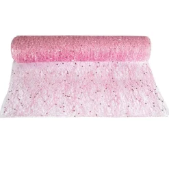 CHEMIN DE TABLE BRILLANCE ROULEAU 30CMX5M ROSE