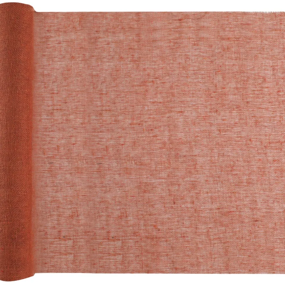 CHEMIN DE TABLE COTON NATUREL 36CMX5M TERRACOTTA
