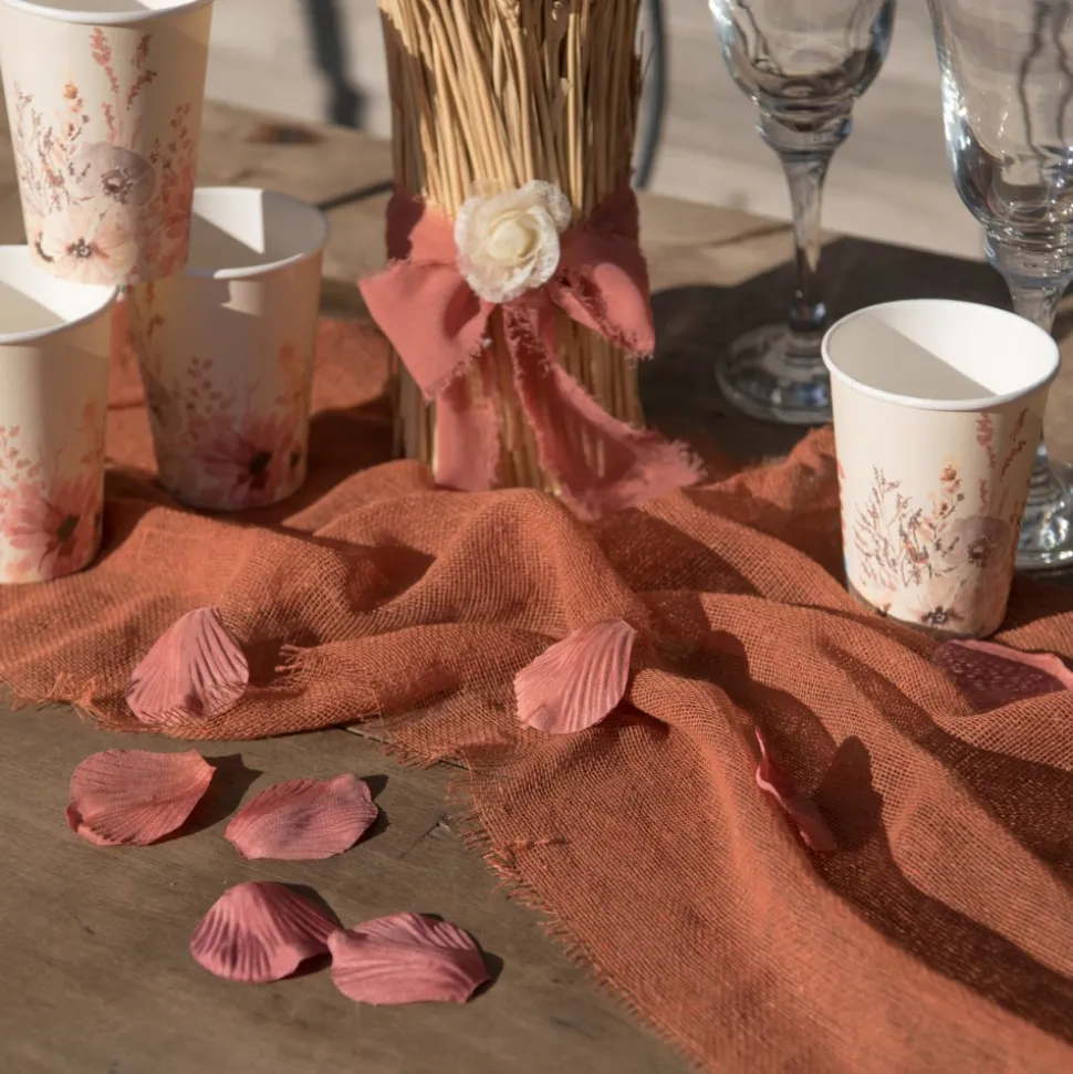 CHEMIN DE TABLE COTON NATUREL 36CMX5M TERRACOTTA