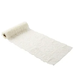 CHEMIN DE TABLE DENTELLE L'ABSOLU 18CMX3M CRÈME