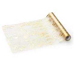 CHEMIN DE TABLE FILET ÉCLAT PRÉCIEUX 36CMX9M OR