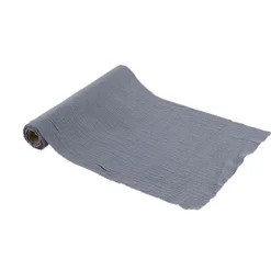 CHEMIN DE TABLE GAZE DE COTON 30CMX3M BLEU ORAGE