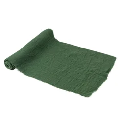 CHEMIN DE TABLE GAZE DE COTON 30CMX3M VERT ANGLAIS