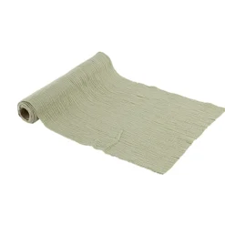 CHEMIN DE TABLE GAZE DE COTON 30CMX3M VERT-DE-GRIS