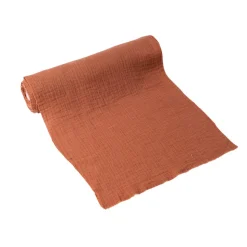 CHEMIN DE TABLE GAZE DE COTON 30CMX3M VIEUX ROSE