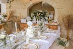 CHEMIN DE TABLE GAZE DE COTON 1ER ANNIV 28CMX5M