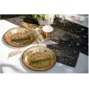 CHEMIN DE TABLE INTISSÉ ANNIVERSAIRE 30CMX5M NOIR