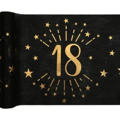 CHEMIN DE TABLE INTISSÉ ÂGE 18 ANS 30CMX5M NOIR