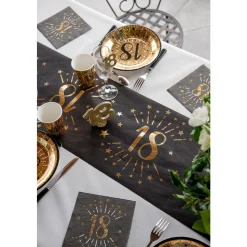 CHEMIN DE TABLE INTISSÉ ÂGE 18 ANS 30CMX5M NOIR