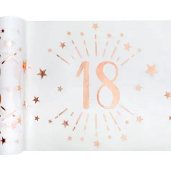 CHEMIN DE TABLE INTISSÉ ÂGE 18 ANS 30CMX5M OR ROSE