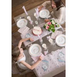 CHEMIN DE TABLE INTISSÉ LICORNE DESSIN 30CMX5M