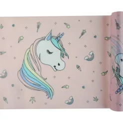 CHEMIN DE TABLE INTISSÉ LICORNE DESSIN 30CMX5M