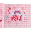 CHEMIN DE TABLE INTISSÉ POUPÉE GIRLY 30CMX5M ROSE