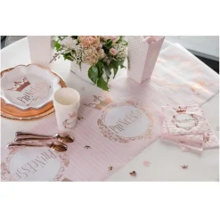 CHEMIN DE TABLE INTISSÉ PRINCESSE 30CMX3M ROSE