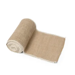 CHEMIN DE TABLE JUTE DENTELLE 20CMX5M
