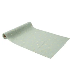 CHEMIN DE TABLE MOUSSELINE BRINS 28CMX5M SAUGE