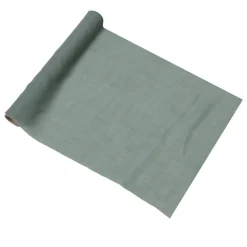 CHEMIN DE TABLE MOUSSELINE VERT DE GRIS 28CMX5M