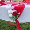 CHEMIN DE TABLE ORGANZA PERLES 28CMX5M ROUGE