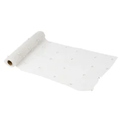 CHEMIN DE TABLE ORGANZA PERLES 28CMX5M BLANC