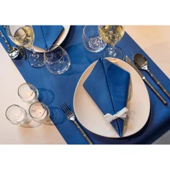 CHEMIN DE TABLE PAPIER AIRLAID 40CMX6M BLEU FONCÉ