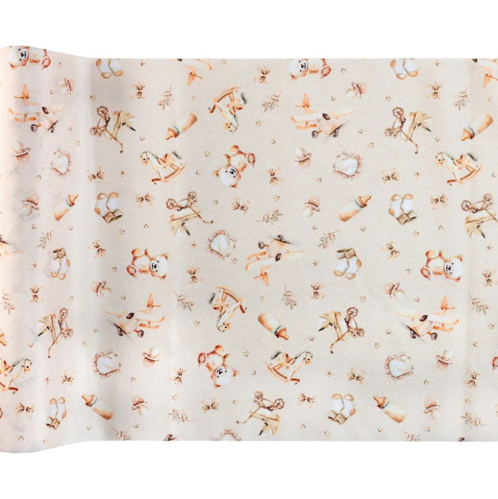 CHEMIN DE TABLE POPELINE LITTLE TEDDY 28CMX2.5M
