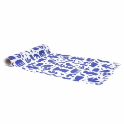 CHEMIN DE TABLE TISSU AZUR ABSTRAIT 28CMX5M INDIGO
