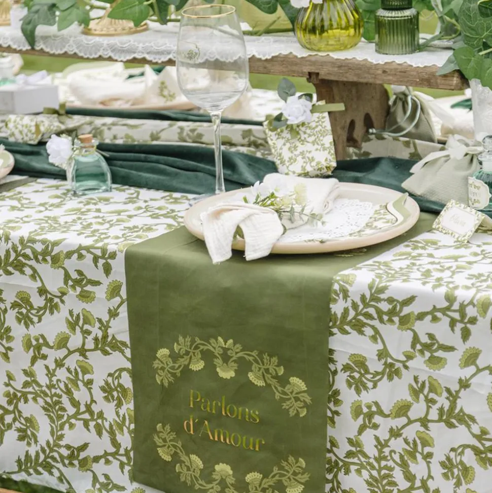 CHEMIN DE TABLE TISSU BOTANICA 28CMX5M PISTACHE