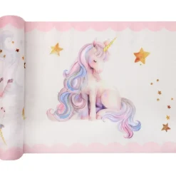 CHEMIN DE TABLE TISSU LICORNE MAGIQUE 28CMX2.5M