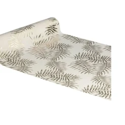 CHEMIN DE TABLE TISSU PALMIER OR 30CMX3M ÉCRU