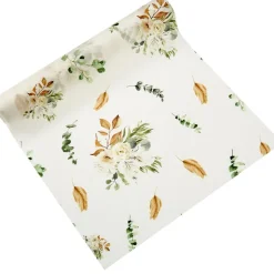 CHEMIN DE TABLE TISSU ROSIER SAUGE 28CMX3M