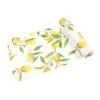 CHEMIN DE TABLE TOILE CITRON FLEURI 28CMX4M JAUNE