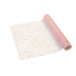 CHEMIN DE TABLE TULLE PAILLETÉ ROSE 28CMX5M