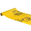 CHEMIN DE TABLE VELOURS FLEURS 28CMX3M MOUTARDE