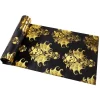 CHEMIN DE TABLE VELOURS SKULL NOIR OR 3MX28CM