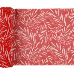 CHEMIN DE TABLE VOILE AMOUR FOREVER 28CMX3M ROUGE