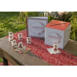 CHEMIN DE TABLE VOILE AMOUR FOREVER 28CMX3M ROUGE