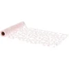 CHEMIN DE TABLE VOILE BRODÉ DAISY 24CMX3M ROSE