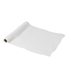 CHEMIN DE TABLE VOILE SATINÉ 28CMX3M BLANC
