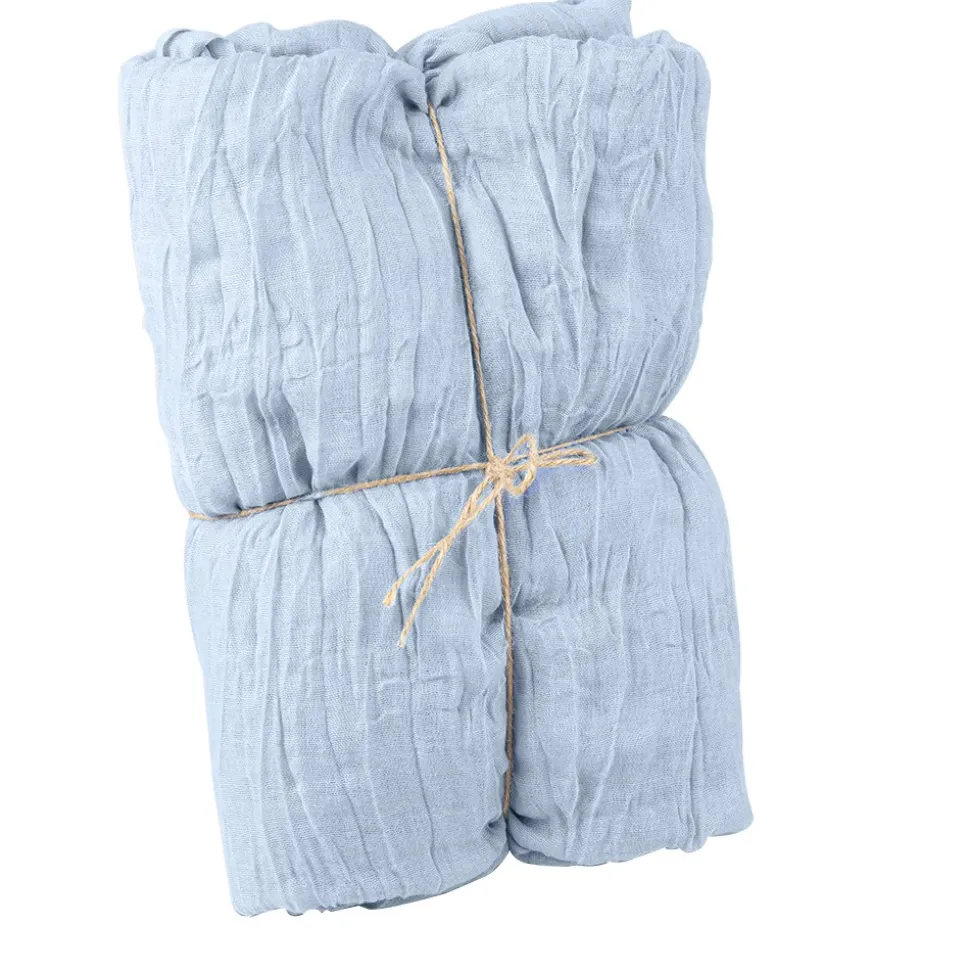 CHEMIN DE TABLE VOILE ÉTAMINE 90CMX3M BLEU POUDRÉ