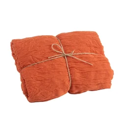 CHEMIN DE TABLE VOILE ÉTAMINE 90CMX3M TERRACOTTA
