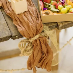 CHEMIN DE TABLE VOILE ÉTAMINE 90CMX3M TERRACOTTA