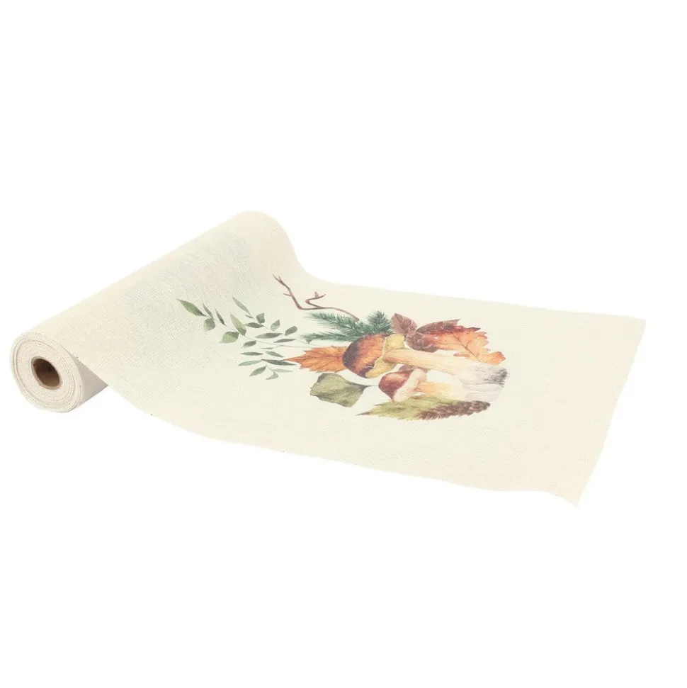 CHEMIN TABLE PROMENADE AUTOMNE TISSU 28CMX3M BEIGE